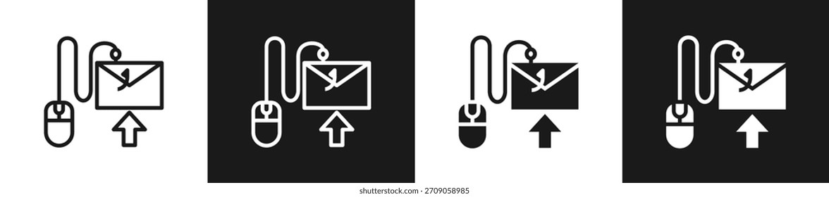Clickbait Line N Glyph Style In White And Black Background