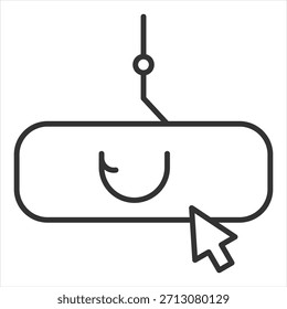 Ilustración vectorial de icono de contorno de Clickbait