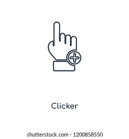 Clicker concept line icon. Linear Clicker concept outline symbol design. This simple element illustration can be used for web and mobile UI/UX.