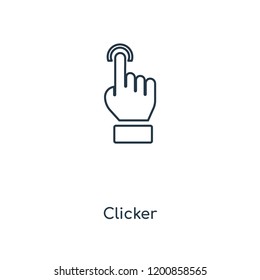 Clicker concept line icon. Linear Clicker concept outline symbol design. This simple element illustration can be used for web and mobile UI/UX.