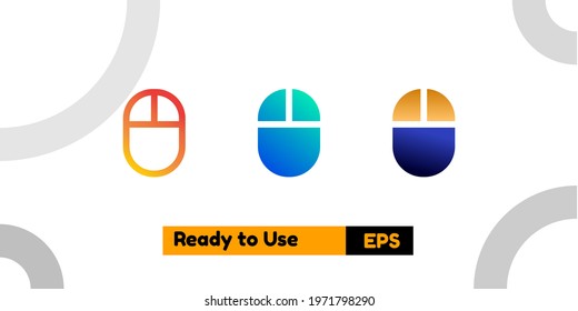 clicker icon with three style gradient for poster, social media, and presentation