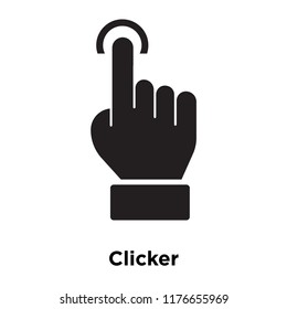 Clicker icon vector isolated on white background, logo concept of Clicker sign on transparent background, filled black symbol