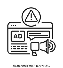 Clickfrog black line icon on white background. Network fraud. Illegal action. Pictogram for web page, mobile app, promo. UI UX GUI design element.