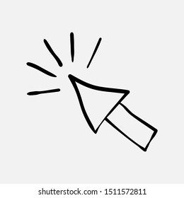 Clicking Arrow Hand drawn Mouse Cursor Symbol