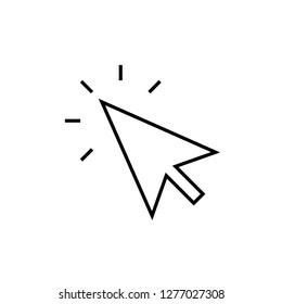 Clicking arrow pointer, linear vector icon