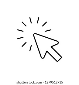 Clicking arrow pointer, linear vector icon