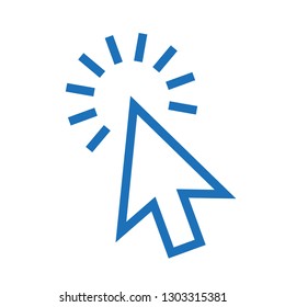 Clicking arrow vector icon