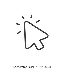 Clicking arrow vector icon, mouse cursor symbol