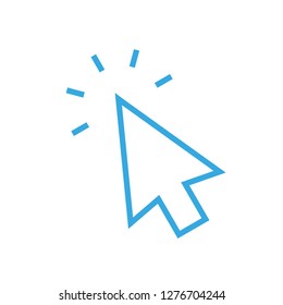 Clicking arrow vector icon, mouse cursor symbol