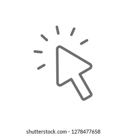Clicking arrow vector icon, mouse cursor symbol
