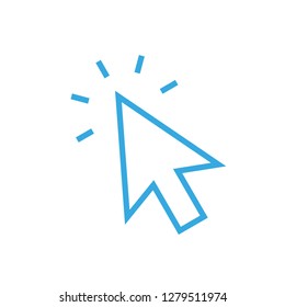 Clicking arrow vector icon, mouse cursor symbol