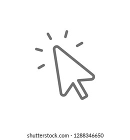Clicking arrow vector icon, mouse cursor symbol