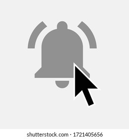 Clicking bell icon isolated on background. Notification symbol modern, simple, vector, icon for website design, mobile app, ui. Vector Illustration