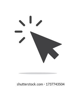 Haciendo clic en el icono del cursor. botón de presión de la interfaz de computadora de flecha negra