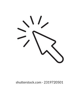 Clicking Cursor Line Flat Style. Click Cursor Icon - Vector