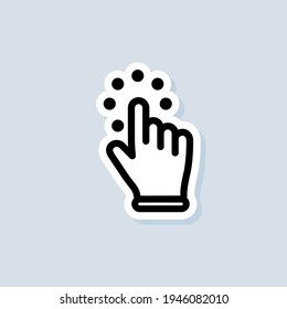 Clicking cursor sticker. Hand cursor icon. Vector on isolated white background. EPS 10.