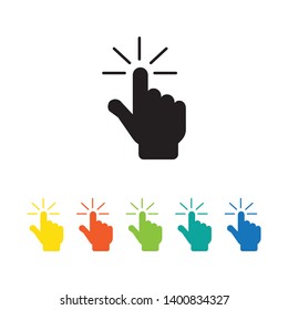 Clicking finger, hand click icon vector 