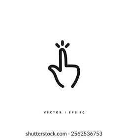 Clicking Finger Icon. Editable Stroke