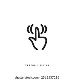 Clicking Finger Icon. Editable Stroke