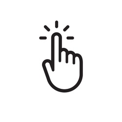 Clicking Finger Icon, Hand Pointer Vector