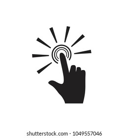 Clicking finger icon, hand pointer vector