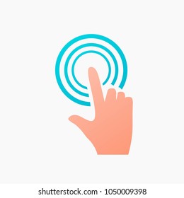 Clicking finger icon, hand pointer vector