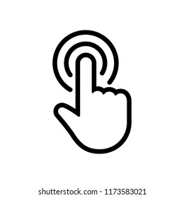 Clicking finger icon, hand pointer vector