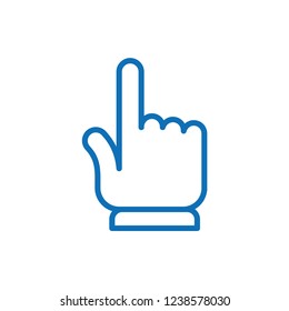 Clicking finger icon, hand pointer vector