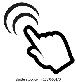 Clicking finger icon, hand pointer vector.