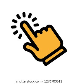 Clicking finger icon, hand pointer vector