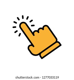 Clicking finger icon, hand pointer vector