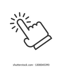 Clicking finger icon, hand pointer vector