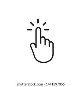 Clicking Finger Icon, Hand Pointer On White Background Vector