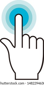 Clicking finger icon, hand pointer vector