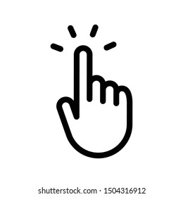 Clicking Finger Icon, Hand Pointer Vector