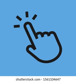 Clicking finger icon, hand pointer vector
