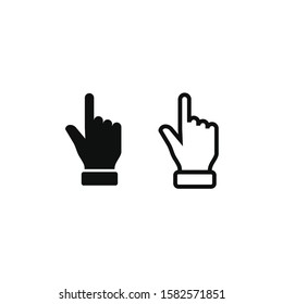 Clicking Finger Icon, Hand Pointer Vector