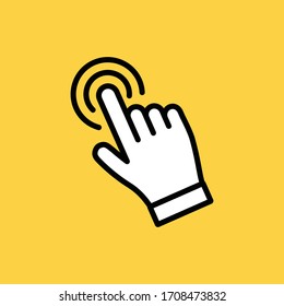 Clicking finger icon, hand pointer vector. Click mouse.