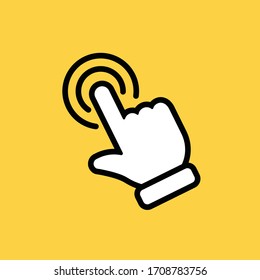 Clicking finger icon, hand pointer vector. Click mouse.