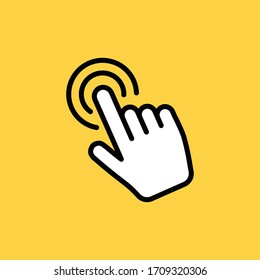 Clicking Finger Icon, Hand Pointer Vector. Click Mouse.