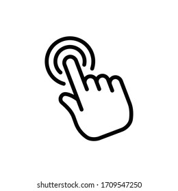 Clicking Finger Icon, Hand Pointer Vector. Click Mouse.