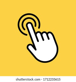 Clicking finger icon, hand pointer vector. Click mouse.