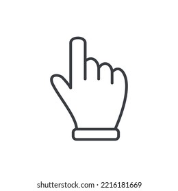 Klicken Sie auf das Symbol mit dem Finger, Zeiger, Vektorgrafik. Vektorgrafik