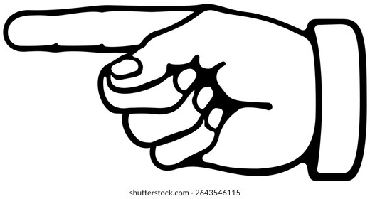 Clicking finger icon, hand pointer vector.