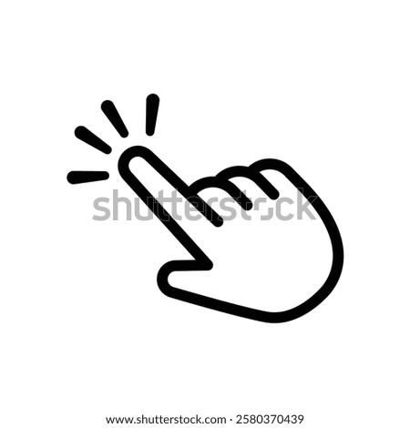 Clicking finger icon, hand pointer vector. Clicking finger icon isolated.