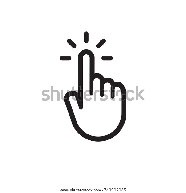 Clicking finger icon,
hand pointer vector