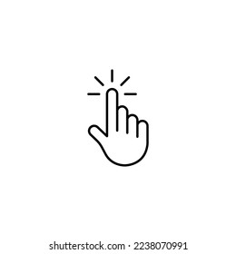 Clicking finger icon vector. Hand click, hand pointer icon symbol vector illustration