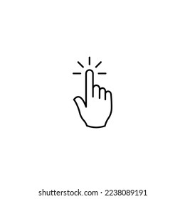 Pulsando el vector de icono de dedo. Pulso de mano, símbolo de icono de puntero de mano ilustración vectorial