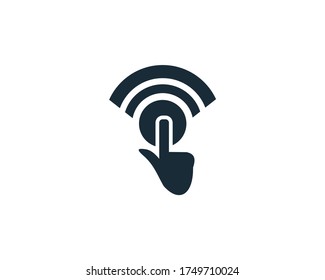 Clicking Finger Icon Vector Logo Template Illustration Design