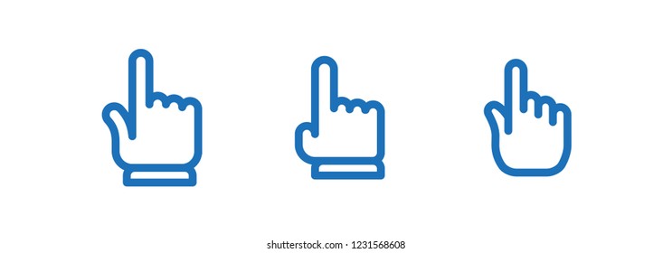 Clicking finger icons, hand pointer vector collection